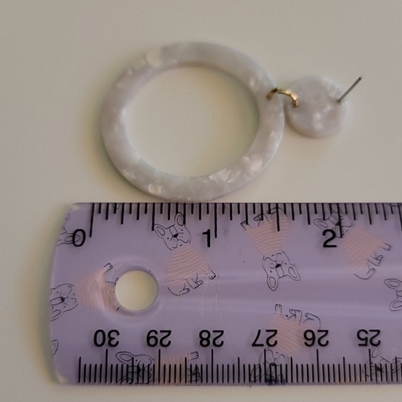 Marble Hoop Drop Earrings - Picture 3 of 8